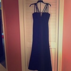 BCBG Black Double-Strap Cutout Gown  | SZ 4